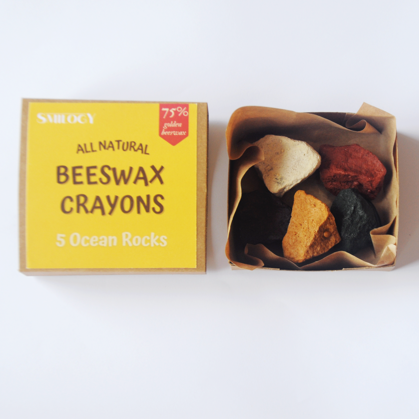 10-Piece Textured Organic Beeswax Ocean Rock Crayons – Smilogy Organic  Beeswax Crayons